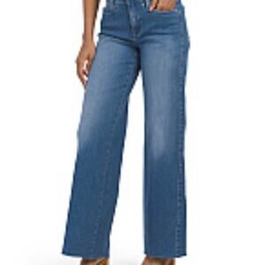 NYDJ Jeans Womens 0 Teresa Wide Leg Higher Rise Frayed Hem Trouser Aster NWT